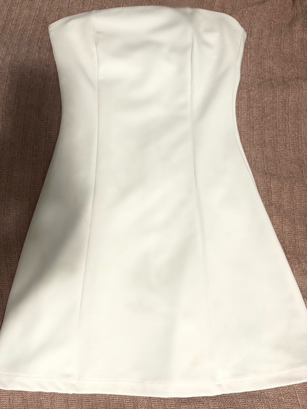 Strapless White Mini Dress with A-Line Silhouette